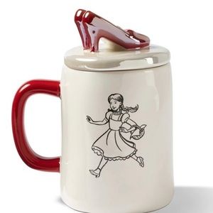 RAE DUNN WIZARD OF OZ™ "THERE’S NO PLACE LIKE HOME" MUG RUBY RED SLIPPER TOPPER